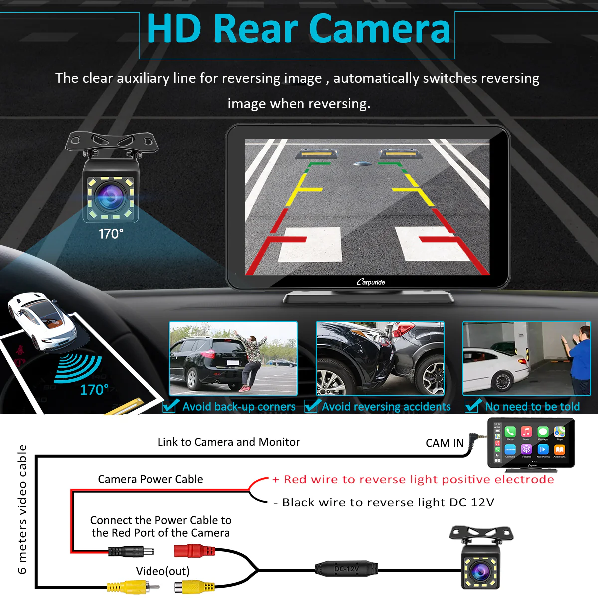 Car Stereo with Carplay/Android Auto, Plug and Play Quick Install, 7 Inch IPS Touch Screen, Multimedia Player with Bluetooth, Mirror Link, Google and Siri Assistant，Backup Camera - Image 8