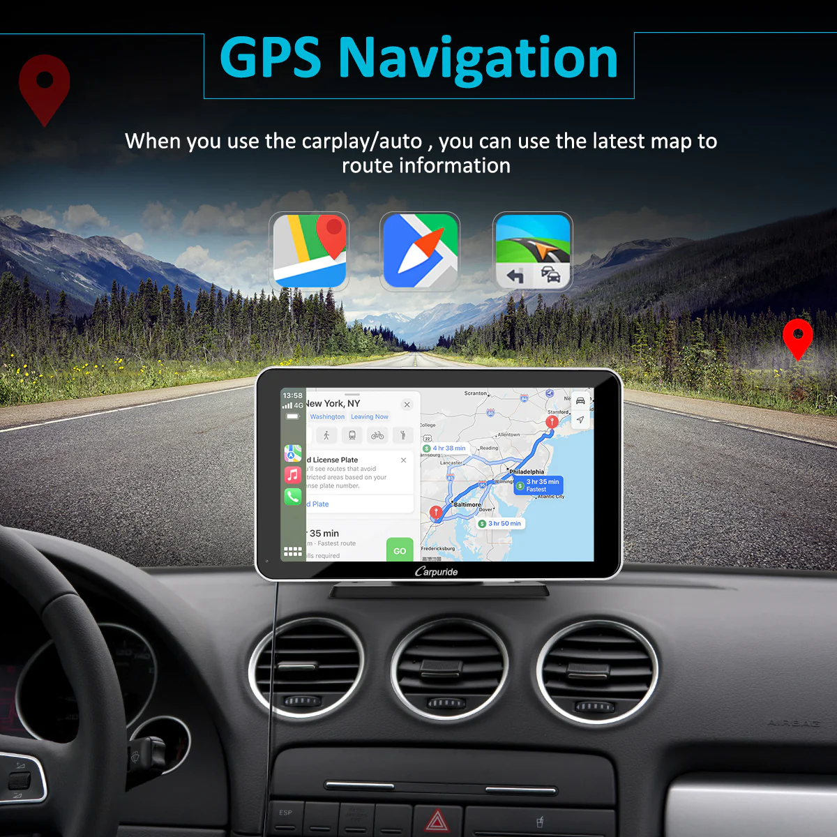 Car Stereo with Carplay/Android Auto,7" IPS Touch Screen,Silver Frame,Plug and Play Quick Install, Suitable for All Cars,Multimedia Player with Bluetooth, Mirror Link, Google and Siri Assistant - Image 3