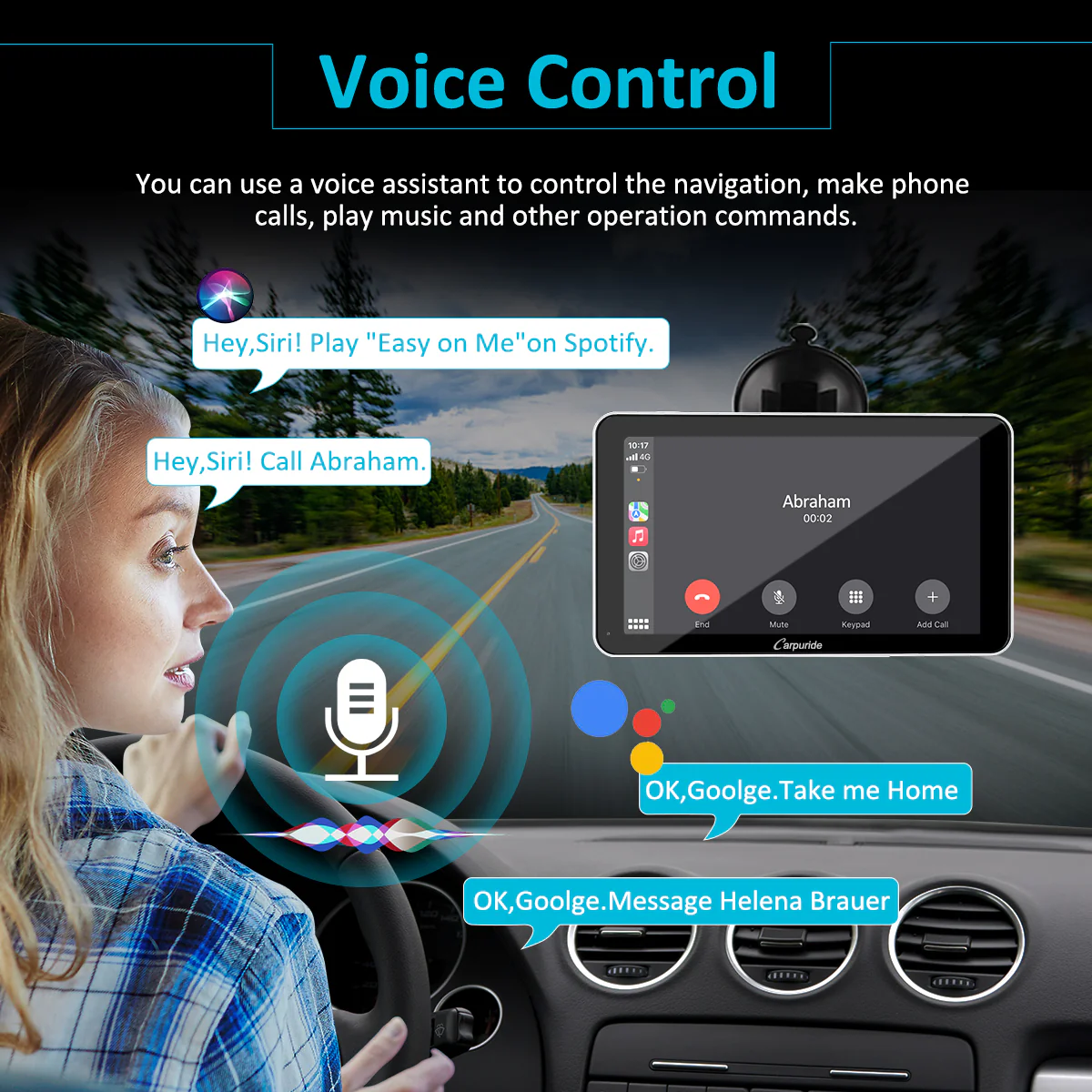 Car Stereo with Wireless Apple CarPlay&Android Auto,Plug and Play Quick Install, Suitable for All Cars, 7 Inch IPS Touch Screen, Multimedia Player with Bluetooth, Mirror Link, Backup Camera,Silver Frame - Image 3