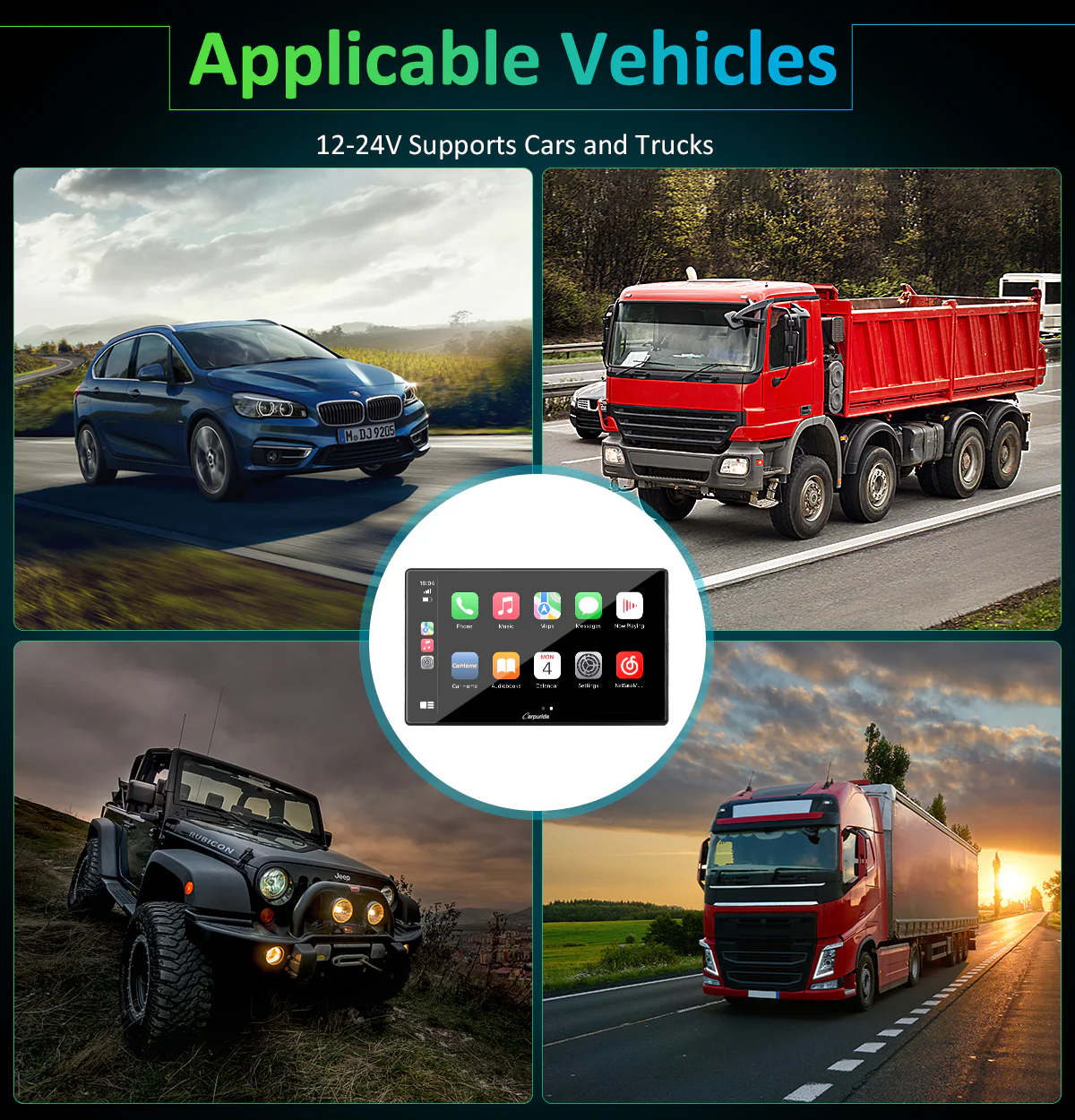 CARPURIDE Car Stereo with Wireless Apple CarPlay&Android Auto, Dual 4Ω3W speakers, 9" IPS Touchscreen Car Radio Receiver with Mirror Link/Bluetooth/Google/Siri/WiFi/GPS Navigation/Light-sensing/EQ effect,Backup Camera - Image 8