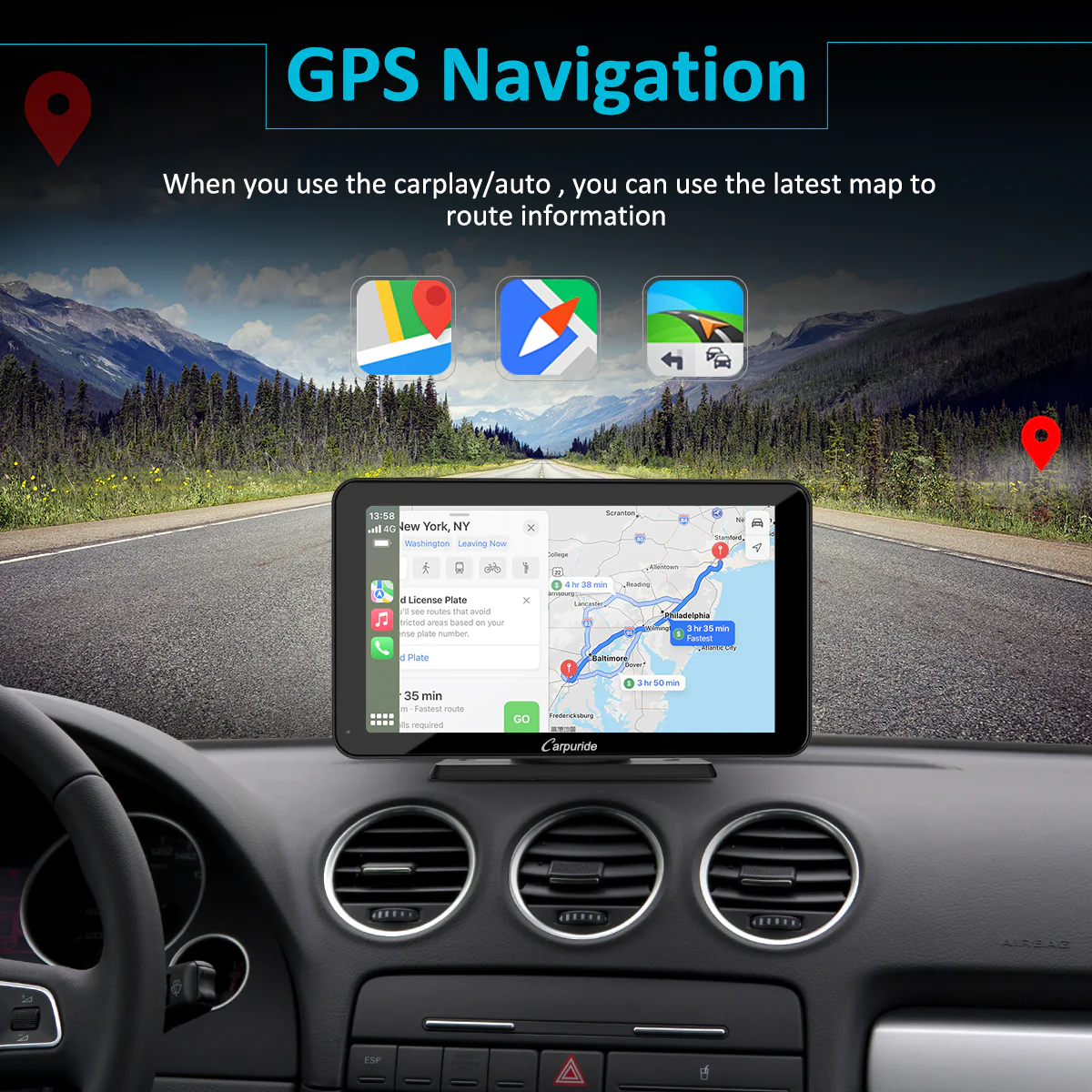 CARPURIDE W701 Pro Portable Smart Multimedia Dual Bluetooth Dashboard Console - Image 5