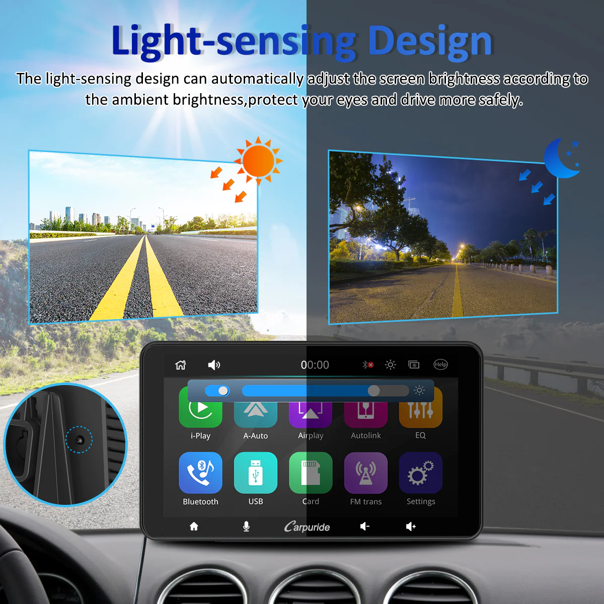 CARPURIDE W708 Pro Portable Smart Multimedia Dual Bluetooth Dashboard Console - Image 6